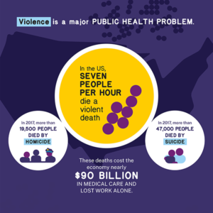 Violence is a major public health problem; In the U.S. seven people per hour die a violent death.
